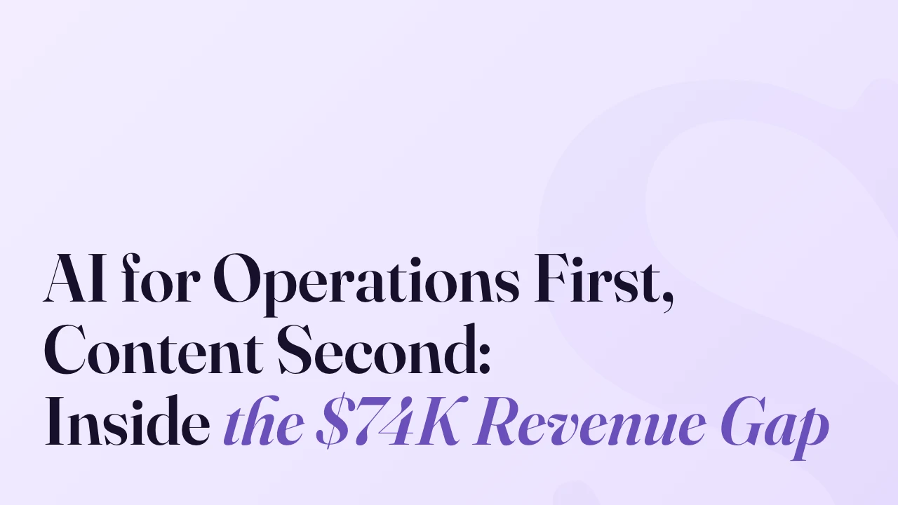 AI for Operations First, Content Second: Inside the $74K Revenue Gap, SpeakerFlow article title card