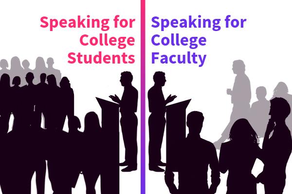 Speaker for Students and Faculty Graphic for How Do I Become A Public Speaker At Colleges and Universities Blog - SpeakerFlow
