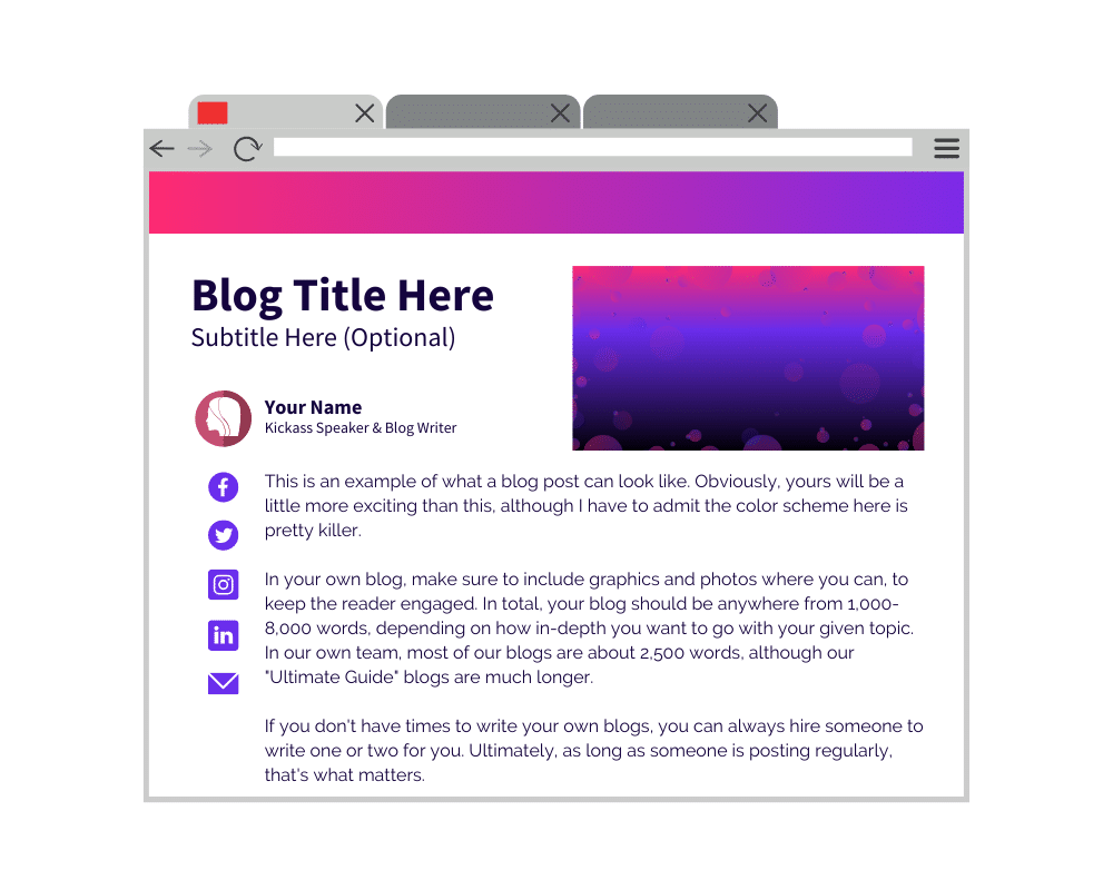 Blog Post Features Graphic for How To Market Yourself As A Speaker The Ultimate Guide Blog - SpeakerFlow
