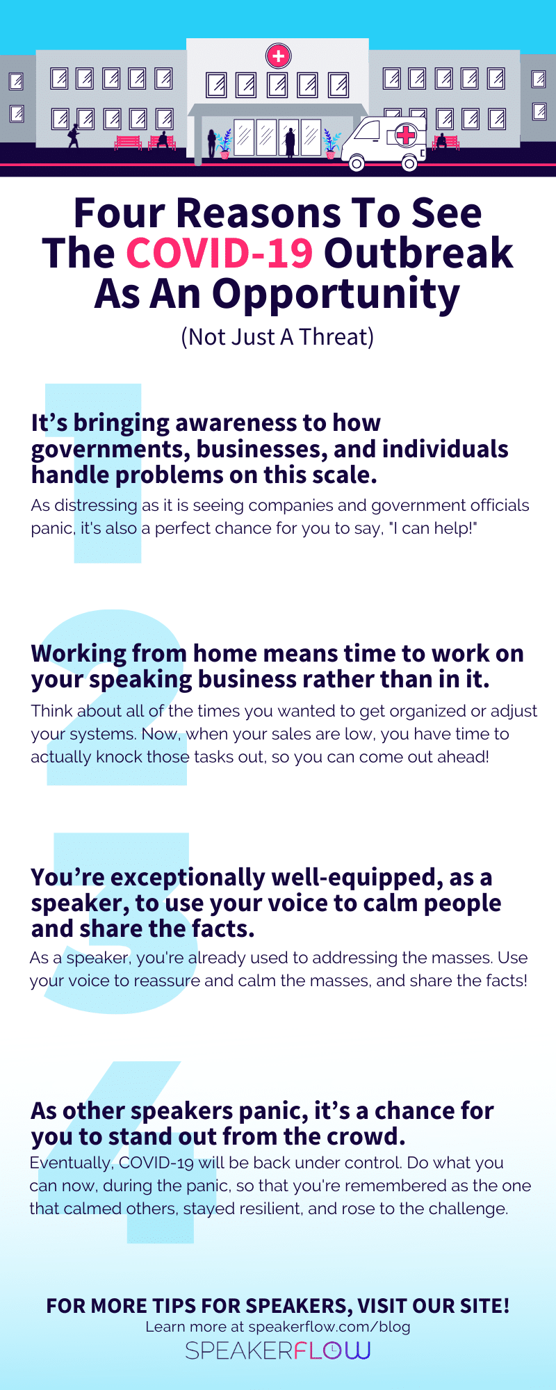 Infographic for Four Reasons To See The COVID-19 Outbreak As An Opportunity (Not Just A Threat) - SpeakerFlow