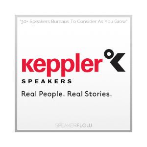 Keppler Speakers Bureau Graphic for 30 Plus Speakers Bureaus To Consider As You Grow - SpeakerFlow