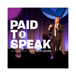 Paid to Speak Podcast Graphic for 10 Speaker Podcasts To Check Out This Year - SpeakerFlow
