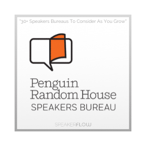 Penguin Random House Speakers Bureau Graphic for 30 Plus Speakers Bureaus To Consider As You Grow - SpeakerFlow
