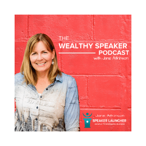 The Wealthy Speaker Podcast Graphic for 10 Speaker Podcasts To Check Out This Year - SpeakerFlow