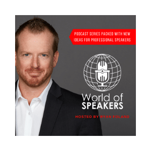 World of Speakers Podcast Graphic for 10 Speaker Podcasts To Check Out This Year - SpeakerFlow