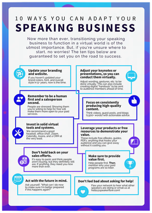 Virtual Speaking Adaptation Tips List Mockup - SpeakerFlow