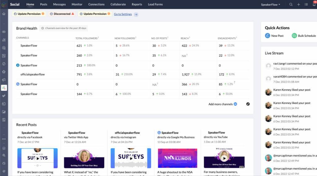 Ecosystem Overview Marketing Tab Screenshot - SpeakerFlow