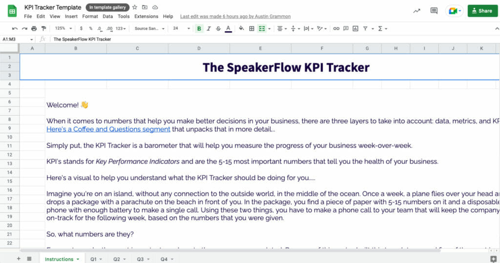 KPI Tracker Screenshot - SpeakerFlow