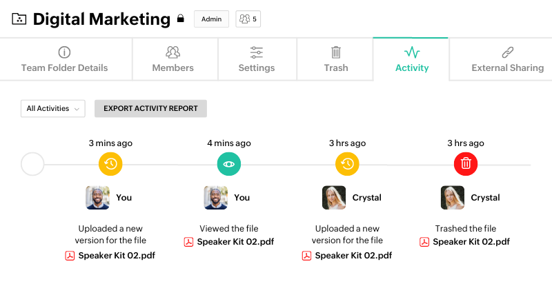 Engagement Tracking​ Image for Workdrive Features Page - SpeakerFlow