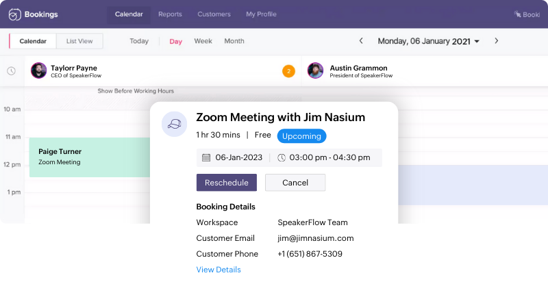 Reduce Emails​ Image for Bookings Features Page - SpeakerFlow