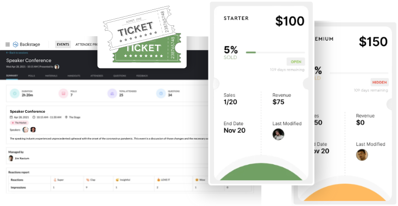 Registration and Ticketing​ Image for Backstage Features Page - SpeakerFlow