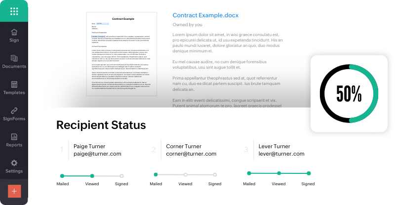 Track Document Status​ Image for Sign Features Page - SpeakerFlow