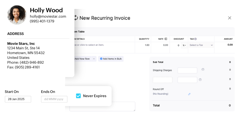 Recurring Invoices Image for Invoice Features Page - SpeakerFlow